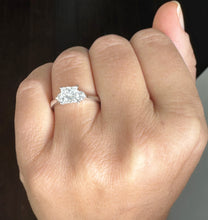 Load image into Gallery viewer, Princess Shape And Round Cut Sides Moissanite Engagement Ring Three Stone Style 14K Solid White Gold Wedding Bridal Ring 2.20ctw