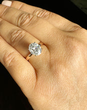 Load image into Gallery viewer, Oval Cut Diamond Engagement Ring Solitaire Ring IGI Certified 14k Solid Rose Gold Bridal Ring Wedding Ring Four Prong Set 3.00ct F-VS2