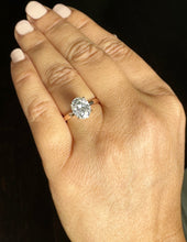Load image into Gallery viewer, Oval Cut Diamond Engagement Ring Solitaire Ring IGI Certified 14k Solid Rose Gold Bridal Ring Wedding Ring Four Prong Set 3.00ct F-VS2