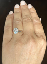 Load image into Gallery viewer, Oval Cut Diamond Engagement Ring Solitaire Ring IGI Certified 14k Solid Rose Gold Bridal Ring Wedding Ring Four Prong Set 3.00ct F-VS2