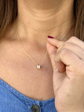 Load image into Gallery viewer, Emerald Cut Moissanite Bezel Set Solitaire Necklace And Chain In 14k Solid Yellow Gold Pendant Bridal Gift Wedding Anniversary Gift 2.00ct