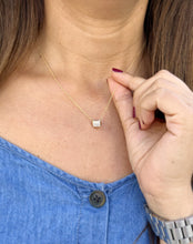 Load image into Gallery viewer, Emerald Cut Moissanite Bezel Set Solitaire Necklace And Chain In 14k Solid Yellow Gold Pendant Bridal Gift Wedding Anniversary Gift 2.00ct