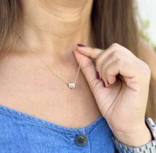 Load image into Gallery viewer, Emerald Cut Moissanite Bezel Set Solitaire Necklace And Chain In 14k Solid Yellow Gold Pendant Bridal Gift Wedding Anniversary Gift 2.00ct