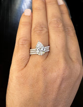 Load image into Gallery viewer, Pear Shape And Round Cut Diamonds Engagement Ring And Two Bands IGI Certified 14k Solid Yellow Gold Inner Halo Wedding Ring 4.00ctw F-VS2