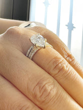 Load image into Gallery viewer, Pear Shape And Round Cut Diamonds Engagement Ring And Two Bands IGI Certified 14k Solid Yellow Gold Inner Halo Wedding Ring 4.00ctw F-VS2