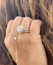 Load image into Gallery viewer, Cushion And Band Cut Diamond Engagement Ring And Matching Band IGI Certified 14k Yellow Solid Gold Wedding Set Bezel Style Bridal Set 3.60ctw