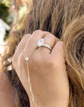 Load image into Gallery viewer, Oval cut Moissanite And Round Cut Natural Diamonds Sides Engagement Ring And Matching Band 14k Solid White Gold Bridal Ring Solitaire 3.20ct