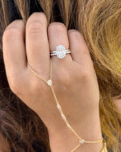 Load image into Gallery viewer, Oval cut Moissanite And Round Cut Natural Diamonds Sides Engagement Ring And Matching Band 14k Solid White Gold Bridal Ring Solitaire 3.20ct