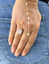 Load image into Gallery viewer, Oval cut Moissanite And Round Cut Natural Diamonds Sides Engagement Ring And Matching Band 14k Solid White Gold Bridal Ring Solitaire 3.20ct