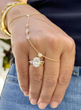 Load image into Gallery viewer, Oval cut Moissanite And Round Cut Natural Diamonds Sides Engagement Ring And Matching Band 14k Solid White Gold Bridal Ring Solitaire 3.20ct