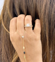 Load image into Gallery viewer, Princess Cut Moissanite and Round Cut Sides Natural Diamond Engagement Ring And Matching Band 14k Solid Yellow Gold Wedding Bridal Set 2.10