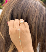 Load image into Gallery viewer, Princess Cut Moissanite and Round Cut Sides Natural Diamond Engagement Ring And Matching Band 14k Solid Yellow Gold Wedding Bridal Set 2.10