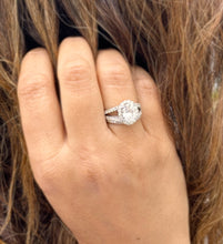 Load image into Gallery viewer, Oval Cut and Round Cut Diamond Engagement Ring And Matching Band IGI Certified 14k Solid White Gold Halo Style Split Shank Design 2.50ctw