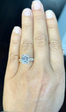 Load image into Gallery viewer, Cushion Cut Moissanite And Round Cut Natural Diamonds Sides In 14K Solid Yellow Gold Engagement Ring And Matching Band Four Prong set 5.20ct