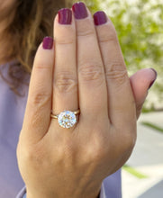 Load image into Gallery viewer, Round Cut Diamond Engagement Ring IGI Certified 5.00ct 14k Solid Yellow Gold Solitaire Style Bridal Ring Minimalist Wedding Ring G-VS2