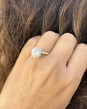 Load image into Gallery viewer, Round Cut Diamond Engagement Ring IGI Certified 5.00ct 14k Solid Yellow Gold Solitaire Style Bridal Ring Minimalist Wedding Ring G-VS2