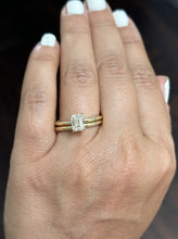 Load image into Gallery viewer, Emerald Cut Diamond Engagement Ring IGI Certified Set In 14K Solid Yellow Gold Solitaire Ring And Band Four Prong Wedding Ring 1.50ct G-VS2