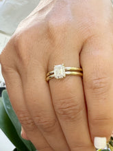 Load image into Gallery viewer, Emerald Cut Diamond Engagement Ring IGI Certified Set In 14K Solid Yellow Gold Solitaire Ring And Band Four Prong Wedding Ring 1.50ct G-VS2