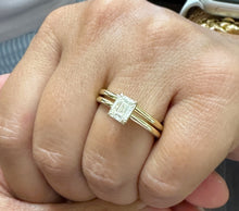 Load image into Gallery viewer, GIA Certified Emerald Cut Natural Diamond Engagement Ring Set In 14K Solid Yellow Gold Solitaire Ring And Band Inner Halo Wedding Ring 1.60ctw