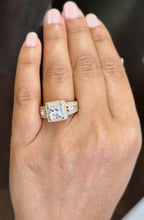 Load image into Gallery viewer, Princess Cut And Round And Marquise Cut Diamond Engagement Ring IGI Certified 14k Solid Yellow Gold Halo Style Wedding Ring 3.25ct G-VS2