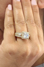 Load image into Gallery viewer, Princess Cut And Round And Marquise Cut Diamond Engagement Ring IGI Certified 14k Solid Yellow Gold Halo Style Wedding Ring 3.25ct G-VS2