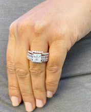 Load image into Gallery viewer, Princess Cut And Emerald Baguettes and Round Cut IGI Certified Engagement Ring And Two Bands 14k Solid Rose Gold Wedding Bridal Set 5.00ctw