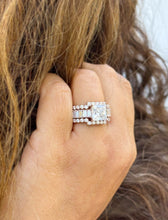 Load image into Gallery viewer, Princess Cut And Emerald Baguettes and Round Cut IGI Certified Engagement Ring And Two Bands 14k Solid Rose Gold Wedding Bridal Set 5.00ctw