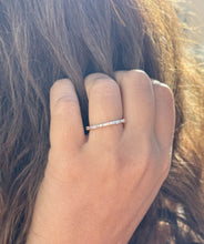 Load image into Gallery viewer, Round And Baguettes Cut CVD Diamond Band Minimalist Stackable Band Set In 14k Solid Yellow Gold Anniversary Bridal Band Gift For Her 0.40cw
