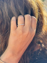 Load image into Gallery viewer, Round And Baguettes Cut CVD Diamond Band Minimalist Stackable Band Set In 14k Solid Yellow Gold Anniversary Bridal Band Gift For Her 0.40cw