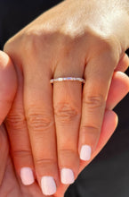 Load image into Gallery viewer, Round And Baguettes Cut CVD Diamond Band Minimalist Stackable Band Set In 14k Solid Yellow Gold Anniversary Bridal Band Gift For Her 0.40cw