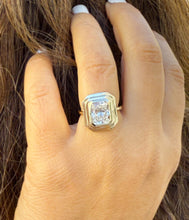 Load image into Gallery viewer, Cushion Cut Diamond Engagement Ring IGI Certified Set In 14K Solid Yellow Gold Solitaire Style Ring Bezel Set Design Wedding Ring 3.00ct