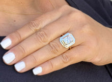 Load image into Gallery viewer, Cushion Cut Diamond Engagement Ring IGI Certified Set In 14K Solid Yellow Gold Solitaire Style Ring Bezel Set Design Wedding Ring 3.00ct