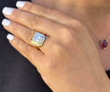 Load image into Gallery viewer, Cushion Cut Diamond Engagement Ring IGI Certified Set In 14K Solid Yellow Gold Solitaire Style Ring Bezel Set Design Wedding Ring 3.00ct