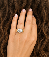 Load image into Gallery viewer, Round Diamond Engagement Ring Solitaire Six Prong Set Wedding Bridal Ring IGI Certified 14k Solid And Heavy Yellow Gold Triple Shank 4.00ct