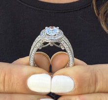 Load image into Gallery viewer, Oval Cut Center And Round Cut Sides Diamond Engagement Ring IGI Certified 14K Solid White Gold Bridal Ring Halo Style Wedding Ring 4.00ctw