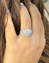 Load image into Gallery viewer, Round Cut Natural Diamonds Engagement Ring And Matching Band Three Stone Style 14k Solid White Gold Halo Bridal Wedding set 2.70ctw