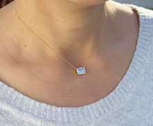 Load image into Gallery viewer, Emerald Moissanite Bezel Set Solitaire Necklace And Chain In 14k Solid Yellow Gold Pendant Bridal Gift Wedding And Anniversary Gift 3.50ct