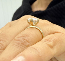 Load image into Gallery viewer, Round Cut Moissanite Engagement Ring Inner Halo Style Bridal Ring Set In 14k Solid Yellow Gold Double Prongs Women's Wedding Ring 4.00ctw