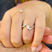 Load image into Gallery viewer, Marquise Cut Natural Diamond Engagement Ring Tension Set Ring 14k Solid White Gold Propose Ring Anniversary Wedding Ring 0.50ctw