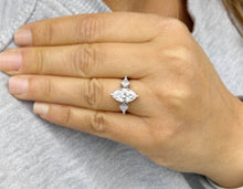 Load image into Gallery viewer, Marquise Cut Center And Kite Shape Sides Diamond Engagement Ring IGI Certified 14K Solid White Gold Bridal Ring Three Stone Style 2.70ctw