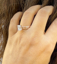 Load image into Gallery viewer, GIA Certified Emerald Cut Natural Diamond Engagement Ring Set In 14K Solid Rose Gold Solitaire Ring And Band Inner Halo Wedding Ring 1.60ctw