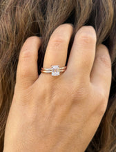 Load image into Gallery viewer, GIA Certified Emerald Cut Natural Diamond Engagement Ring Set In 14K Solid Rose Gold Solitaire Ring And Band Inner Halo Wedding Ring 1.60ctw
