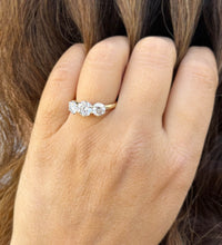 Load image into Gallery viewer, GIA Certified Natural Round Cut Engagement Ring Three Stone Set In 14k Solid Yellow Gold Wedding Ring Prong Set Bridal Ring Prong Set 2.00ct
