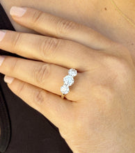 Load image into Gallery viewer, GIA Certified Natural Round Cut Engagement Ring Three Stone Set In 14k Solid Yellow Gold Wedding Ring Prong Set Bridal Ring Prong Set 2.00ct