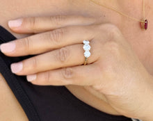 Load image into Gallery viewer, Round Cut Engagement Ring Three Stone Style IGI Certified Set In 14k Solid Yellow Gold Wedding Ring Prong Set Bridal Ring Prong Set 2.00ctw