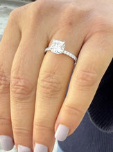 Load image into Gallery viewer, GIA Certified Natural Cushion Cut And Round Cut Sides Diamond Engagement Ring Wedding Ring Women's Bridal Ring 14k Solid White Gold 1.75ctw