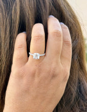 Load image into Gallery viewer, Cushion Cut And Round Cut Sides Diamond Engagement Ring IGI Certified Wedding Ring Half Eternity Bridal Ring 14k Solid White Gold 1.75ctw