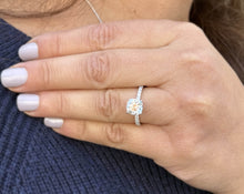 Load image into Gallery viewer, GIA Certified Natural Cushion Cut And Round Cut Sides Diamond Engagement Ring Wedding Ring Women's Bridal Ring 14k Solid White Gold 1.75ctw