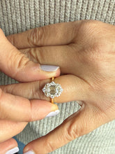 Load image into Gallery viewer, Emerald Cut Moissanite Center And Round Cut Sides Engagement Ring Halo Style Bridal Ring In 14k Solid Yellow Gold Wedding Ring For Her 2.90