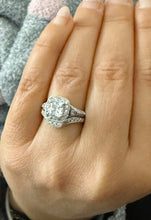 Load image into Gallery viewer, Princess Cut And Round Cut Sides Diamond Engagement Ring And Matching Band Wedding Ring Set IGI Certified 14k Solid White Gold 2.50ctw